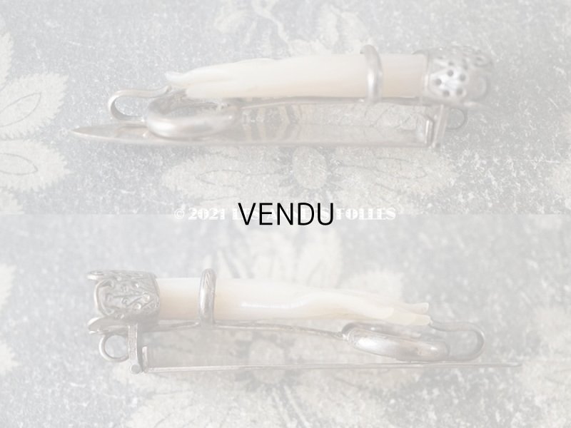 画像6: アンティーク 　手のモチーフのクラヴィエ シャトレーヌ　マザーオブパール