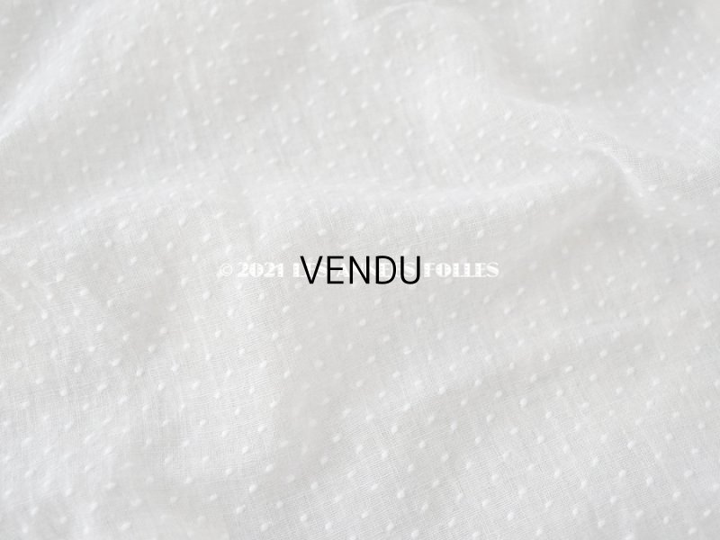 画像3: アンティーク  ドットの刺繍入り コットン生地 43×44cm