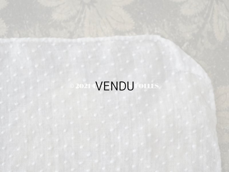 画像6: アンティーク  ドットの刺繍入り コットン生地 43×44cm