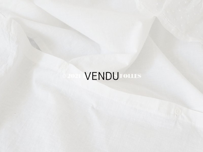 画像5: アンティーク 布団カバー ドットの刺繍入り コットン生地 フリル付き　146×169cm