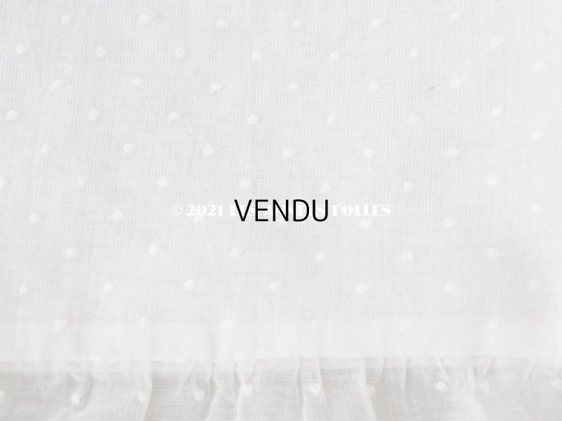 画像7: アンティーク 布団カバー ドットの刺繍入り コットン生地 フリル付き　146×169cm