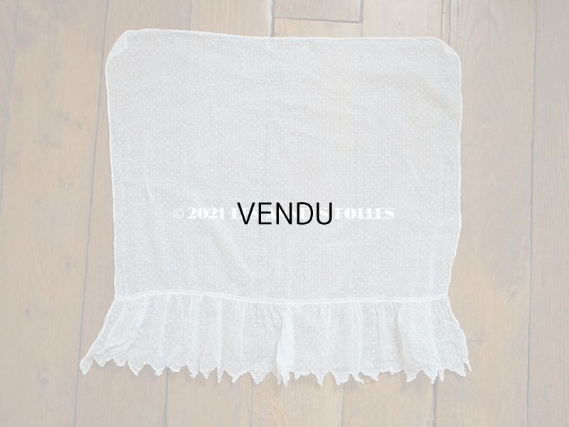 画像7: アンティーク  ドットの刺繍入り コットン生地 43×44cm