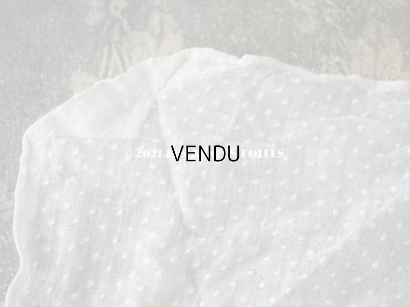 画像11: アンティーク  ドットの刺繍入り コットン生地 