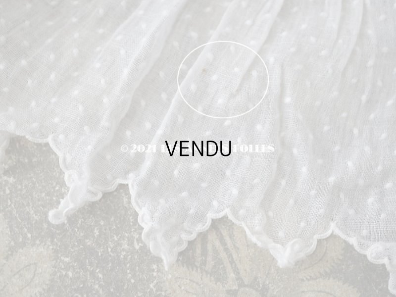 画像15: アンティーク  ドットの刺繍入り コットン生地 