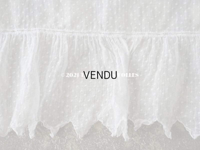 画像4: アンティーク  ドットの刺繍入り コットン生地 43×44cm