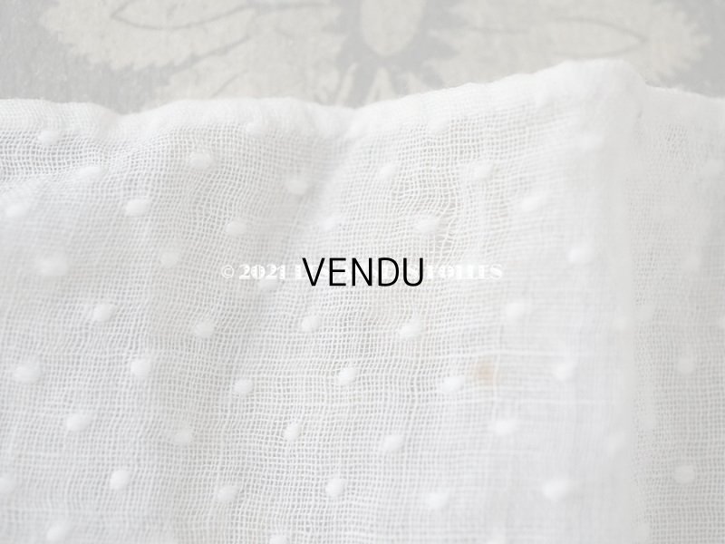 画像7: アンティーク  ドットの刺繍入り コットン生地 