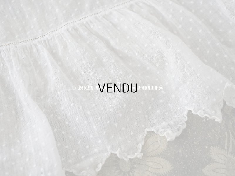 画像10: アンティーク  ドットの刺繍入り コットン生地 