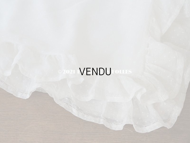 画像9: アンティーク 布団カバー ドットの刺繍入り コットン生地 フリル付き　146×169cm