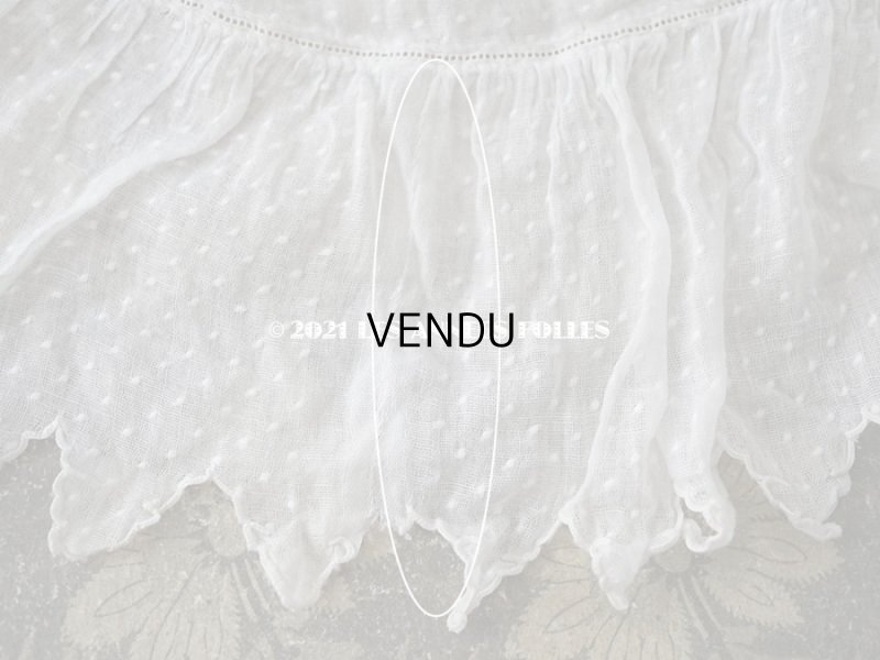 画像8: アンティーク  ドットの刺繍入り コットン生地 