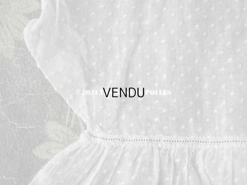 画像6: アンティーク  ドットの刺繍入り コットン生地 