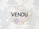 1900年代 アンティーク シルク製　菫のダイカットクロモ