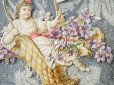 画像3: 1900年代 アンティーク ダイカットクロモ　小さな女の子＆菫の花かご (3)