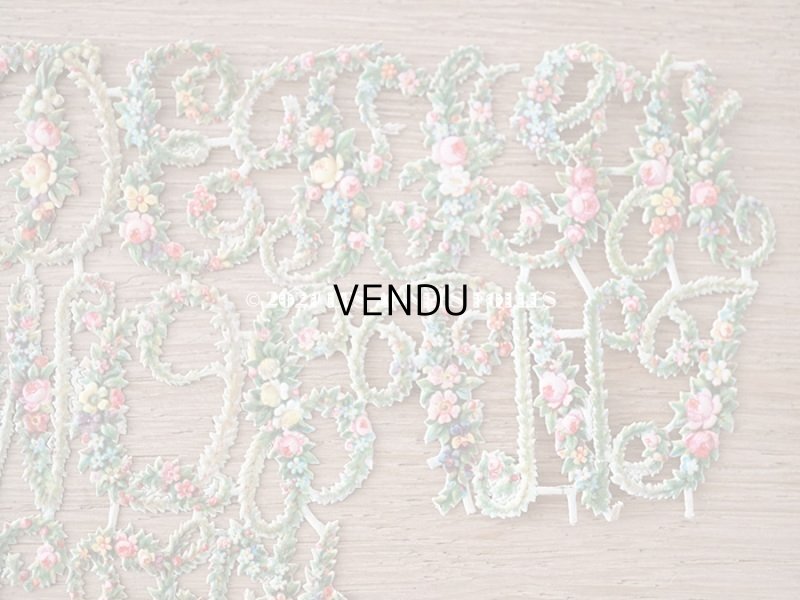 画像6: 1900年代 アンティーク ダイカットクロモ 薔薇&菫&鈴蘭&勿忘草のアルファベットのセット 24ピースのセット