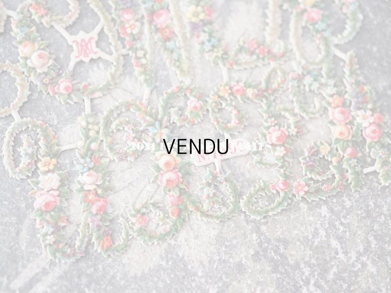 画像9: 1900年代 アンティーク ダイカットクロモ 薔薇&菫&鈴蘭&勿忘草のアルファベットのセット 24ピースのセット