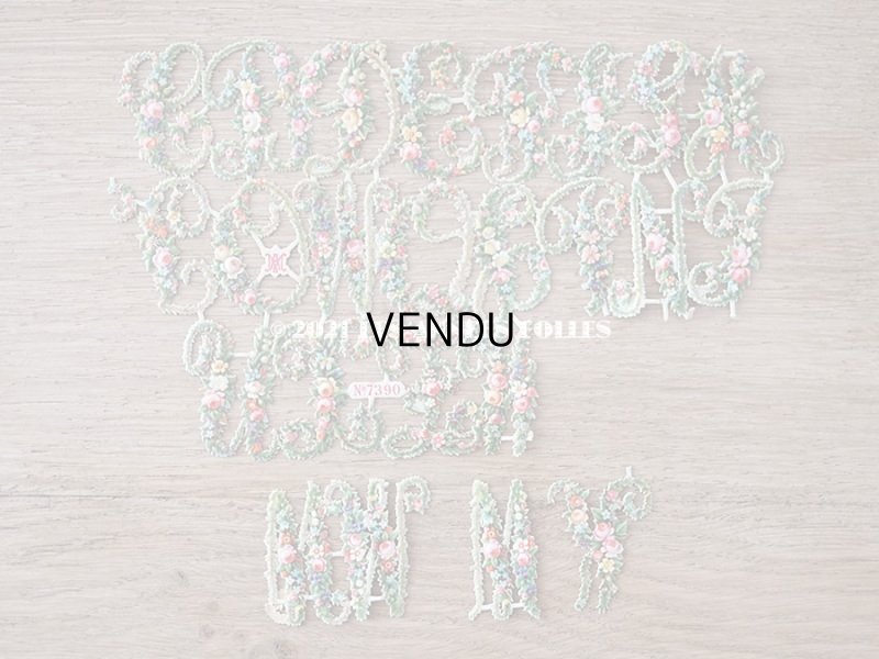 画像3: 1900年代 アンティーク ダイカットクロモ 薔薇&菫&鈴蘭&勿忘草のアルファベットのセット 24ピースのセット