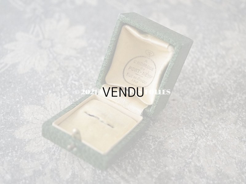 画像8: 1900年代 アンティーク  リングボックス　金彩入り グリーン ジュエリーボックス