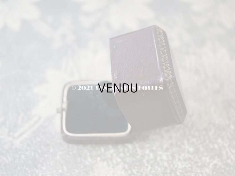 画像5: 1900年代 アンティーク  リングボックス 金彩入り ボルドー・ブラウン ジュエリーボックス