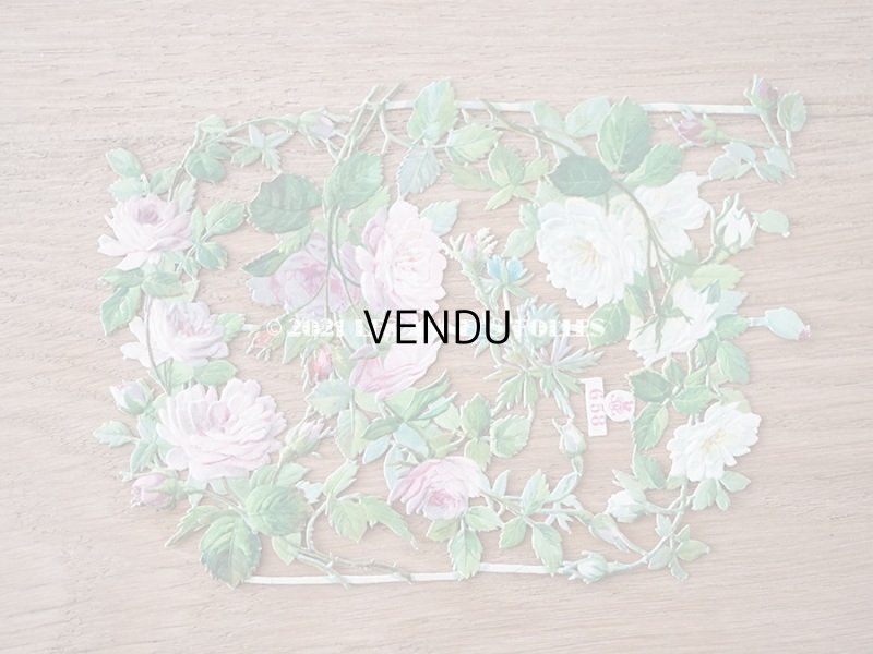 画像6: 1900年代 アンティーク ダイカットクロモ　薔薇のガーランド