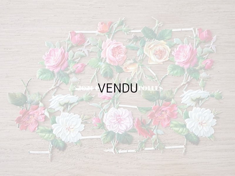 画像6: 1900年代 アンティーク ダイカットクロモ 薔薇
