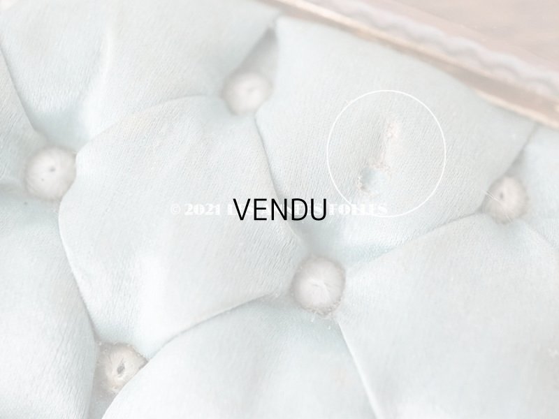 画像12: 19世紀 アンティーク ジュエリーボックス シルク製クッション 淡いブルー