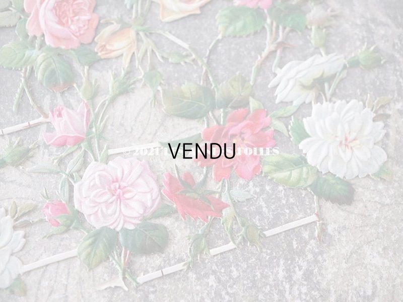 画像4: 1900年代 アンティーク ダイカットクロモ 薔薇