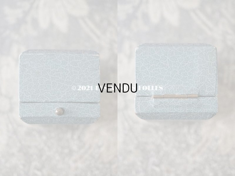 画像3: 1900年代 アンティーク  リングボックス　金彩入り　グレイッシュブルー ジュエリーボックス