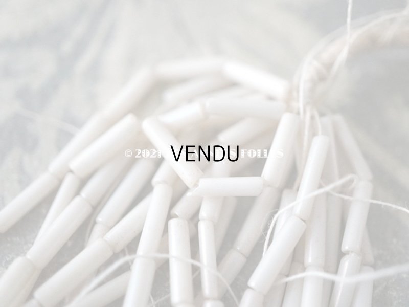 画像6: アンティーク ガラスビーズ  オーロラ加工 ホワイト・マット 2×8~9mm