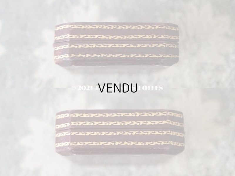 画像4: 1900年代 アンティーク ジュエリーボックス 金彩入り チョコレートブラウン