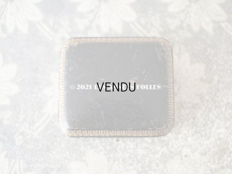 画像3: 19世紀末 アンティーク 本革製 ブレスレット用 ジュエリーボックス 金彩入り 黒