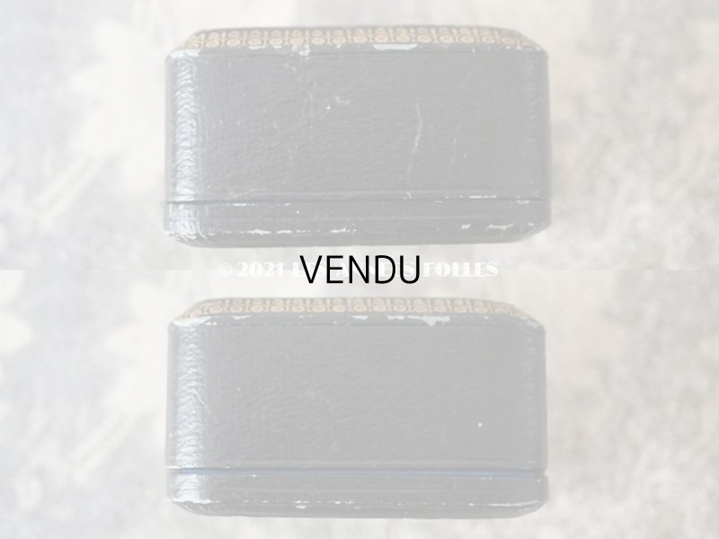 画像6: 19世紀末 アンティーク 本革製 ブレスレット用 ジュエリーボックス 金彩入り 黒