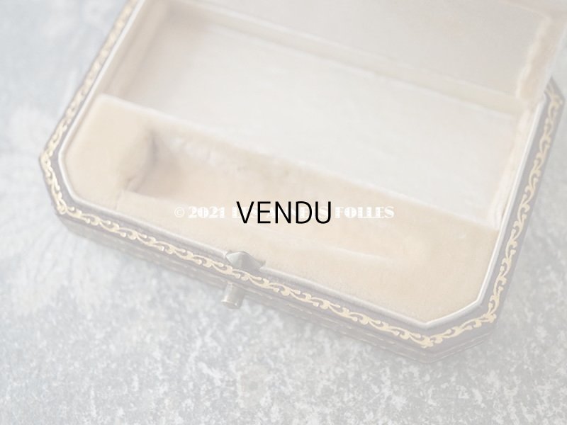 画像12: 1900年代 アンティーク ジュエリーボックス 金彩入り チョコレートブラウン