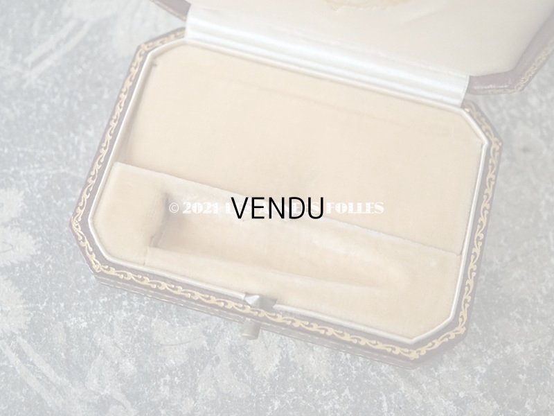 画像10: 1900年代 アンティーク ジュエリーボックス 金彩入り チョコレートブラウン