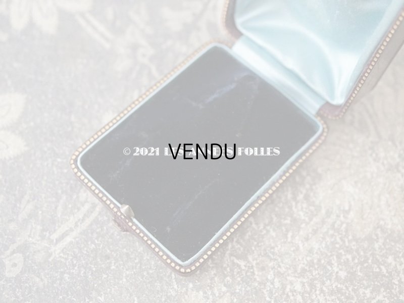 画像6: 19世紀末 アンティーク  本革製 ジュエリーボックス 金彩入り ブローチ&ピアス用 ダークブラウン