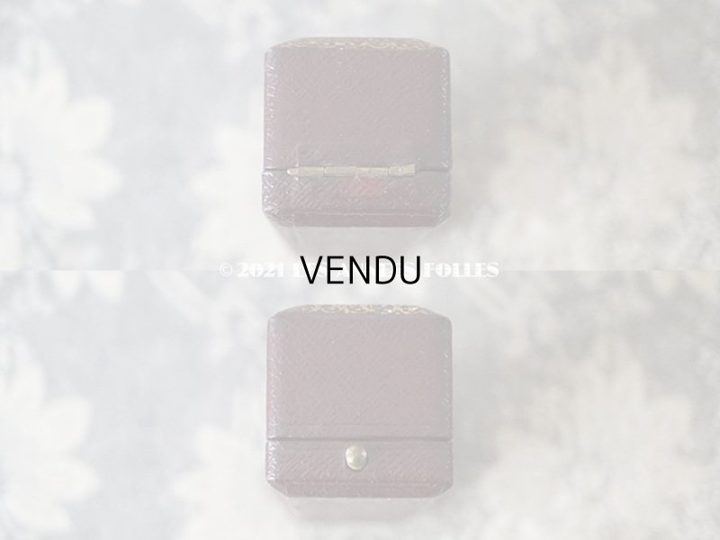 画像8: アンティーク ピンブローチ用 ジュエリーボックス 金彩入り チョコレートブラウン