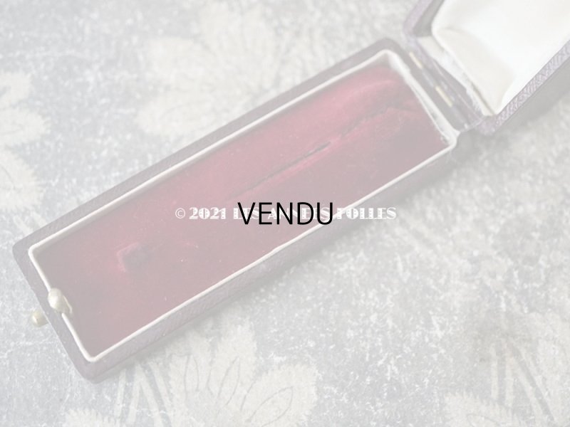 画像4: アンティーク ピンブローチ用 ジュエリーボックス 金彩入り チョコレートブラウン