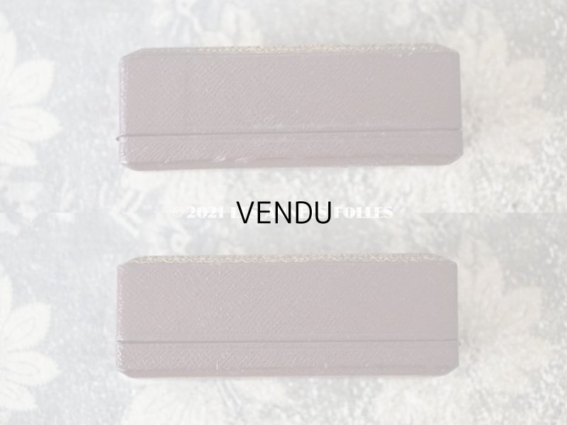 画像7: アンティーク ピンブローチ用 ジュエリーボックス 金彩入り チョコレートブラウン