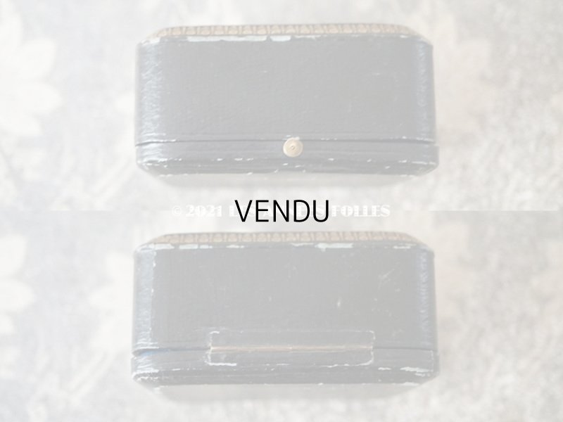 画像5: 19世紀末 アンティーク 本革製 ブレスレット用 ジュエリーボックス 金彩入り 黒