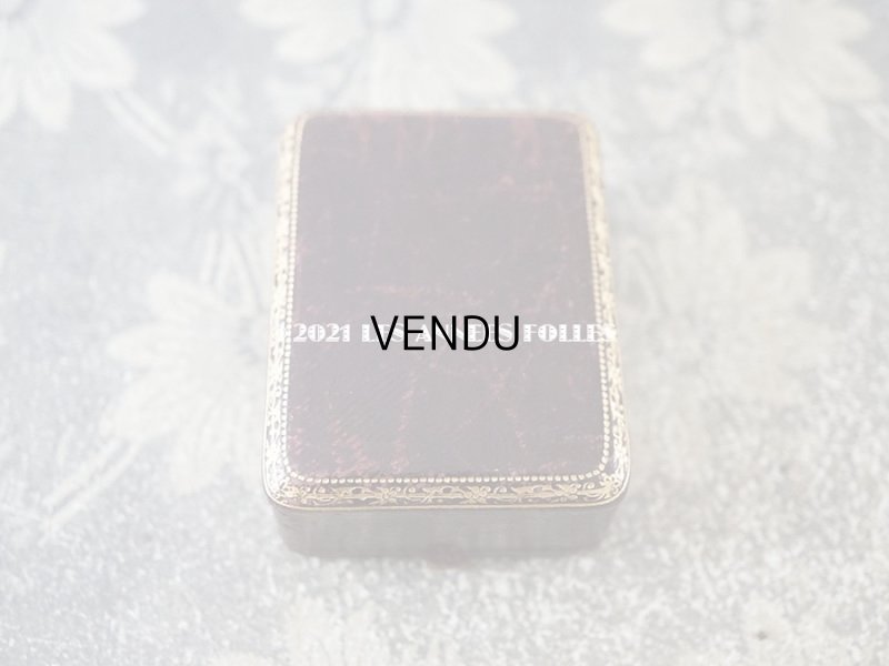 画像3: 19世紀末 アンティーク  本革製 ジュエリーボックス 金彩入り ブローチ&ピアス用 ダークブラウン