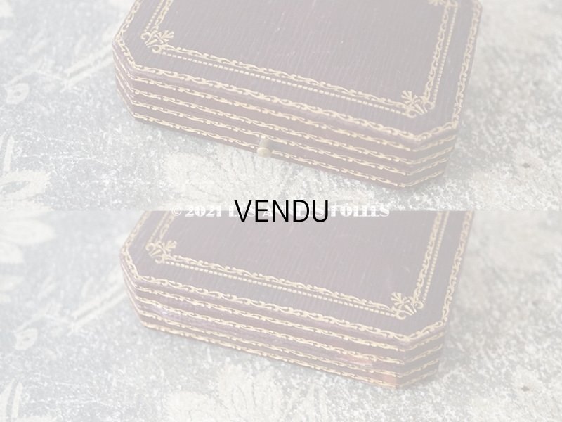 画像5: 1900年代 アンティーク ジュエリーボックス 金彩入り チョコレートブラウン