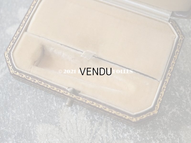 画像11: 1900年代 アンティーク ジュエリーボックス 金彩入り チョコレートブラウン