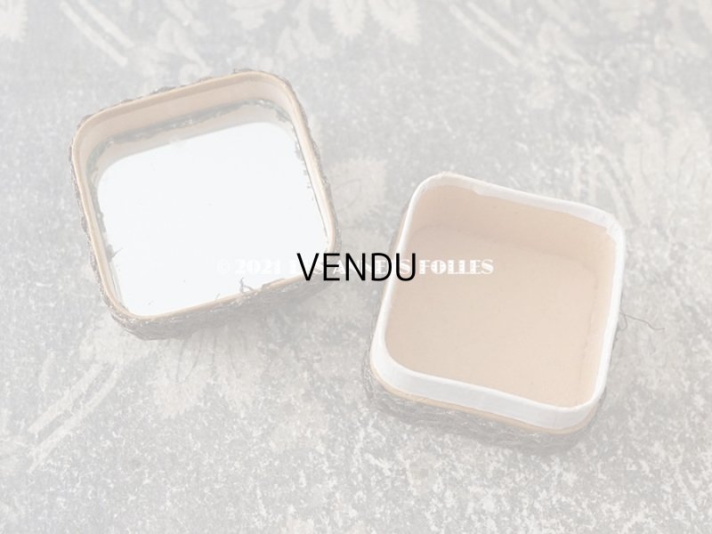 画像6: アンティーク　シルク製 ロココトリム付 淡いピンクの小さなパウダーボックス ミラー付き