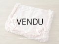 19世紀末 アンティーク シルク製 ハンキーケース リボン＆モノグラムのメダイヨンの刺繍入り 淡いピンク ハンカチ用ポシェット 