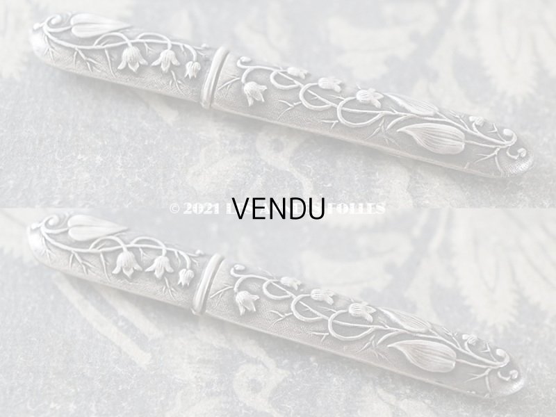 画像7: アンティーク シルバー製 鈴蘭の裁縫道具セット