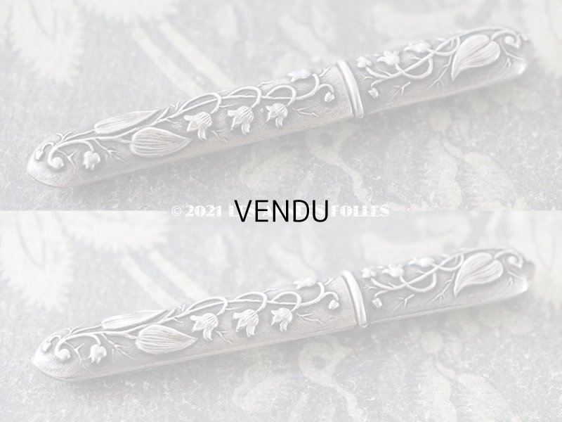 画像6: アンティーク シルバー製 鈴蘭の裁縫道具セット