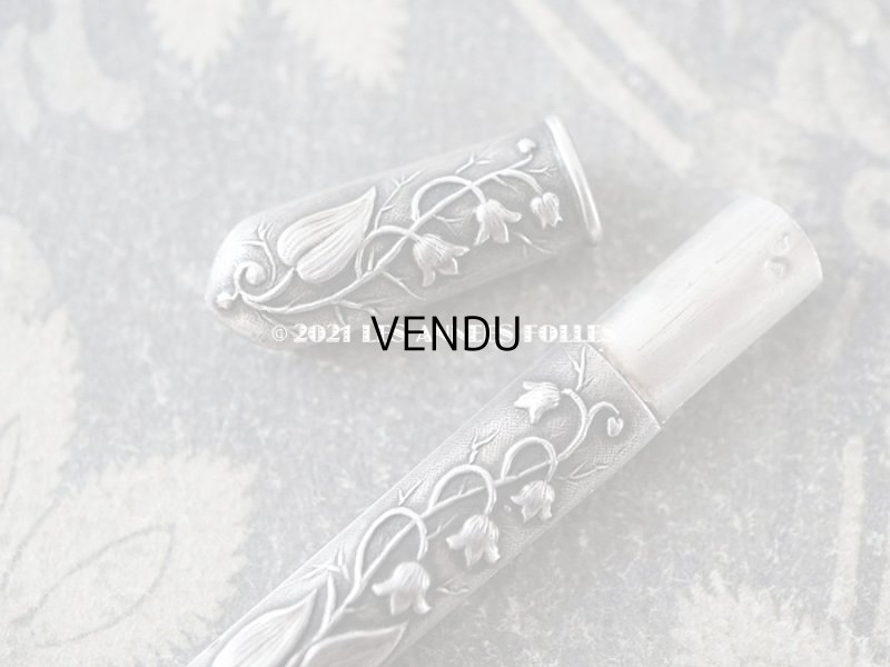 画像8: アンティーク シルバー製 鈴蘭の裁縫道具セット