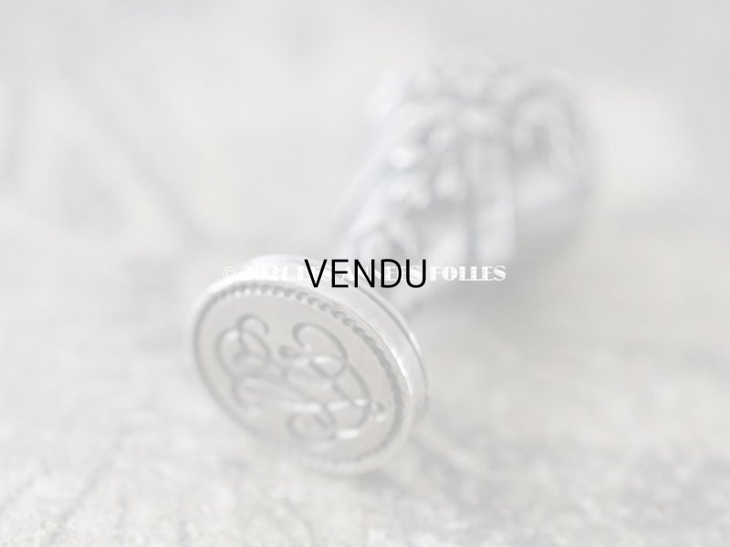 画像4: アンティーク シルバー製 とても小さなシーリングスタンプ 花模様 イニシャル入り 1.2×2.5cm