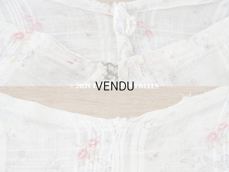 画像9: 1900年代 アンティーク 小さな薔薇模様　コットンオーガンジーのペチコート ドールドレス用生地