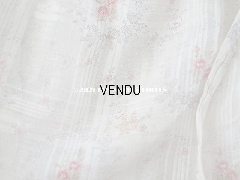 画像13: 1900年代 アンティーク 小さな薔薇模様　コットンオーガンジーのペチコート ドールドレス用生地