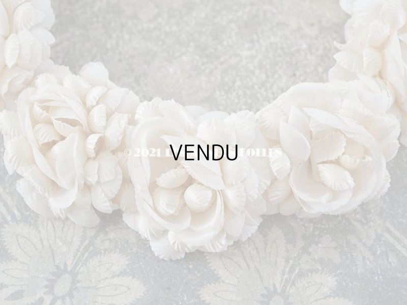 画像9: 新品同様 1900年代 アンティーク シルクサテン&コットン 薔薇の布花のヘッドリース ティアラ