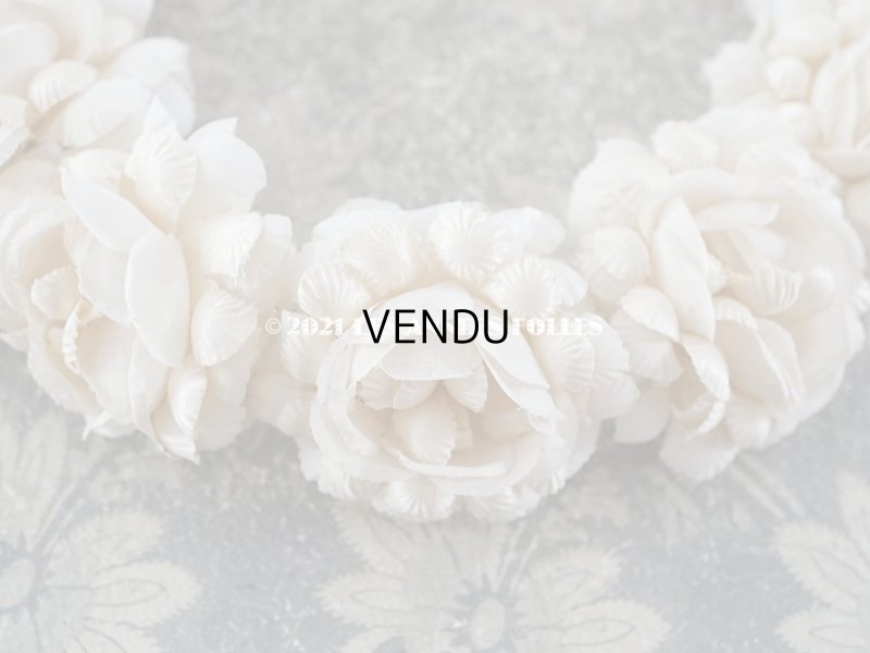 画像8: 新品同様 1900年代 アンティーク シルクサテン&コットン 薔薇の布花のヘッドリース ティアラ